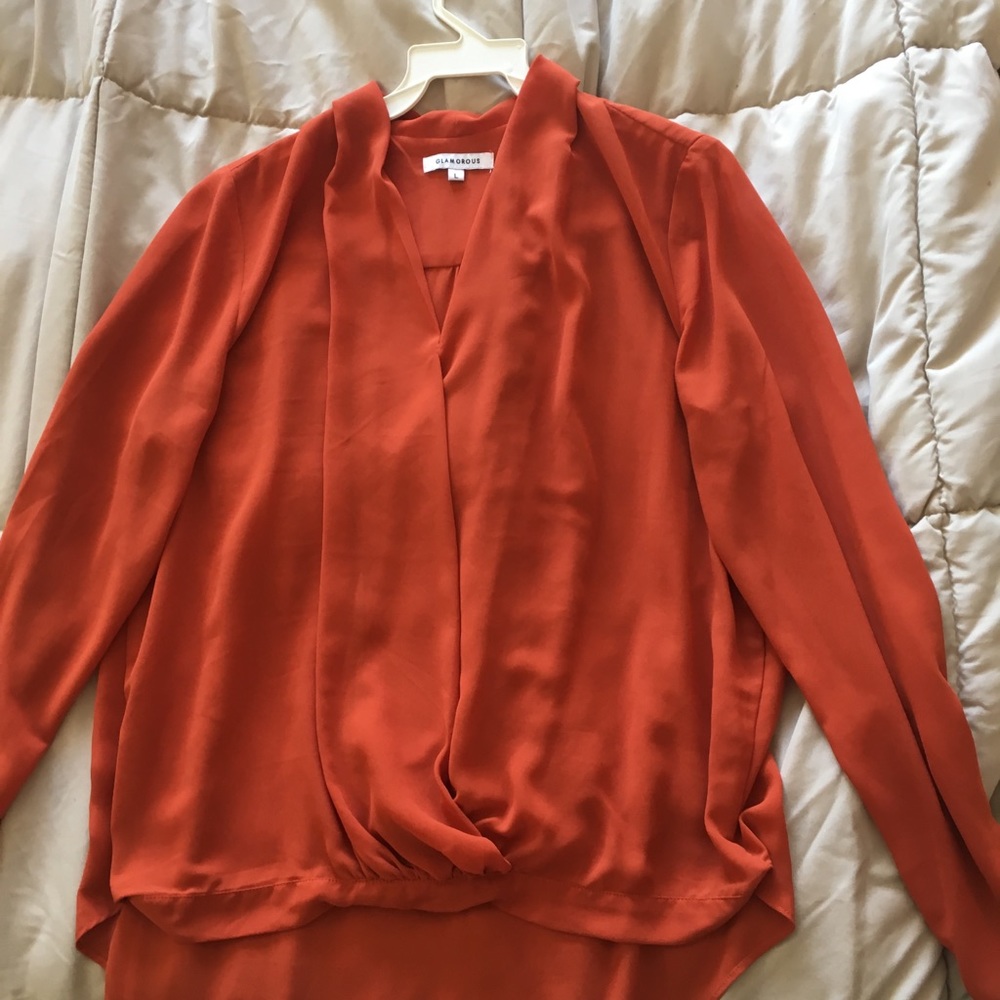 Burnt orange dress blouse